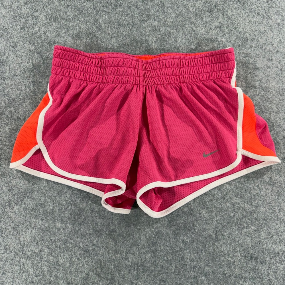 Nike Dri-FIT Tempo Running Shorts Pink Orange Mesh Women Small